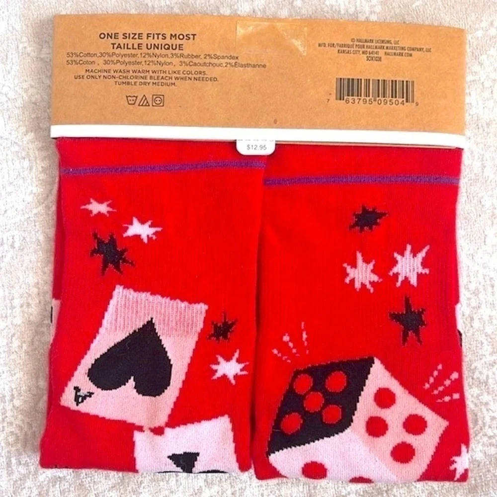 Brand New Set Toe of a Kind Crew Socks Feeling Lucky Card Player Sailor Mermaid
